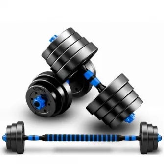 Set gantere reglabile FitTronic 30 kg, BG30, 2 gantere de 15 kg si bara de conectare inclusa, sigurante cu filet