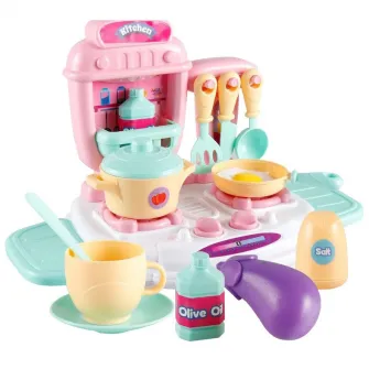 Set plita pentru gatit AliBibi cu doua ochiuri si 14 accesorii