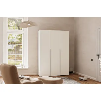 Dulap cu balamale Fenix Solo cu 3 usi, 132x55x200, Alb