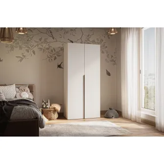 Dulap cu balamale Fenix Solo cu 2 usi, 90x55x200, Alb