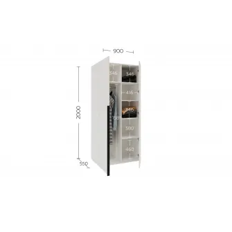 Dulap cu balamale Fenix Solo cu 2 usi, 90x55x200, Alb