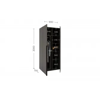 Dulap cu balamale Fenix Solo cu 2 usi, 90x55x200, Antracit