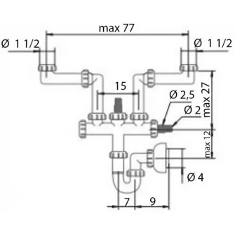 Sifon pentru lavoar Franke Kits Synthetic (112.0048.209)