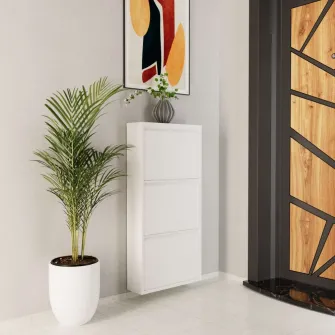 Pantofar, 3 Piece Metal - White, 50 x 103 x 15 cm