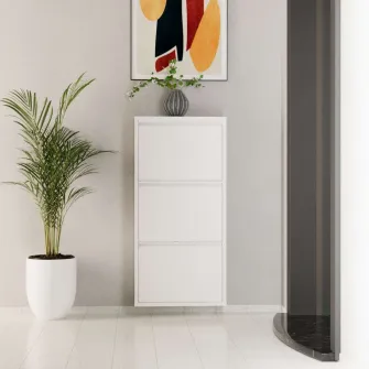 Pantofar, 3 Piece Metal - White, 50 x 103 x 15 cm