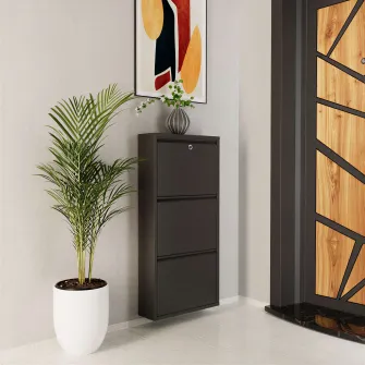 Pantofar, Locking 3 Piece Metal - Anthracite, 50 x 103 x 15 cm