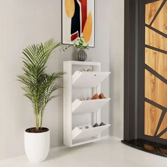 Pantofar, Locking 3 Piece Metal - White, 50 x 103 x 15 cm