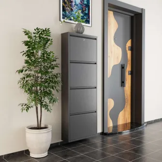 Pantofar, Locking 4 Piece Metal - Anthracite, 50 x 136 x 15 cm