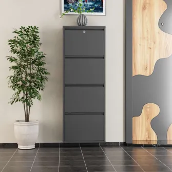Pantofar, Locking 4 Piece Metal - Anthracite, 50 x 136 x 15 cm