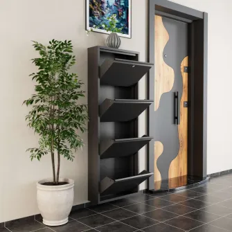 Pantofar, Locking 4 Piece Metal - Anthracite, 50 x 136 x 15 cm