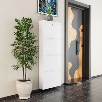 Pantofar, Locking 4 Piece Metal - White, 50 x 136 x 15 cm