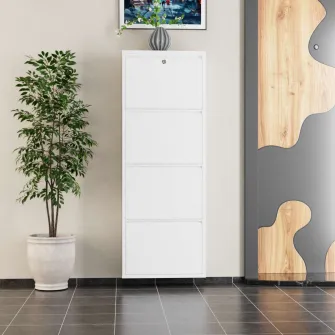 Pantofar, Locking 4 Piece Metal - White, 50 x 136 x 15 cm