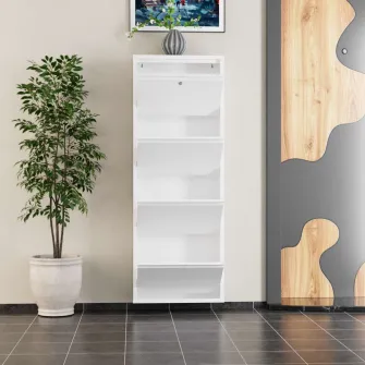 Pantofar, Locking 4 Piece Metal - White, 50 x 136 x 15 cm