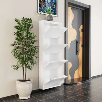 Pantofar, Locking 4 Piece Metal - White, 50 x 136 x 15 cm