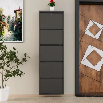 Pantofar, Locking 5 Piece Metal - Anthracite, 50 x 169 x 15 cm