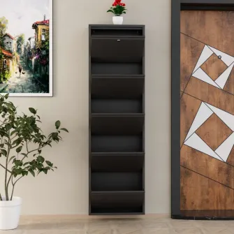 Pantofar, Locking 5 Piece Metal - Anthracite, 50 x 169 x 15 cm