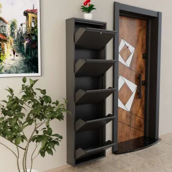 Pantofar, Locking 5 Piece Metal - Anthracite, 50 x 169 x 15 cm