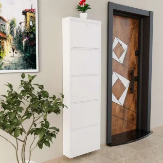 Pantofar, Locking 5 Piece Metal - White, 50 x 169 x 15 cm