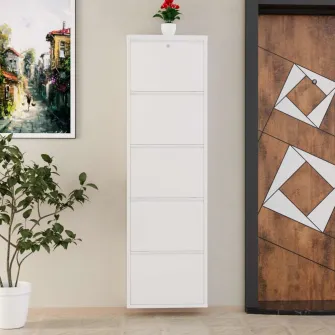 Pantofar, Locking 5 Piece Metal - White, 50 x 169 x 15 cm
