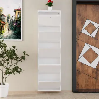 Pantofar, Locking 5 Piece Metal - White, 50 x 169 x 15 cm