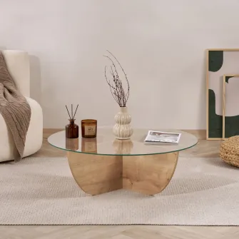 Masuta de cafea, Liya - Sapphire Oak, 90 x 30 x 90 cm