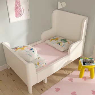 BARNDROM cearsaf cu elastic pat extensibil, roz, 80x130 cm