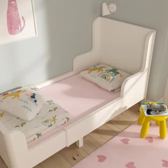BARNDROM cearsaf cu elastic pat extensibil, roz, 80x165 cm