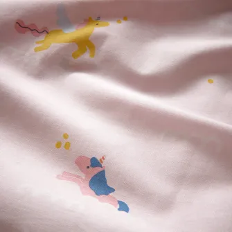 BARNDROM cearsaf cu elastic, roz/model de unicorni, 90x200 cm