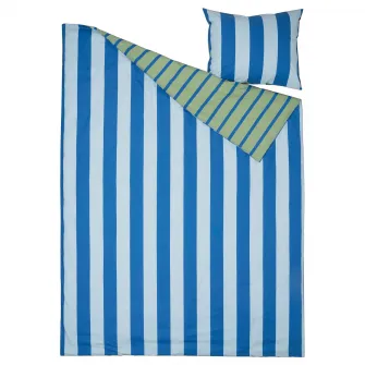 BARNDROM husa pilota+fata perna, albastru verde/dungat, 150x200/50x60 cm