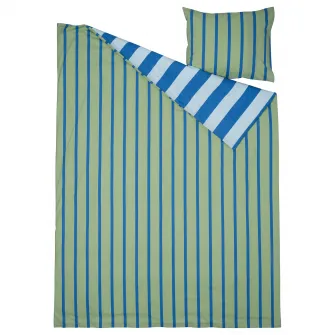 BARNDROM husa pilota+fata perna, albastru verde/dungat, 150x200/50x60 cm