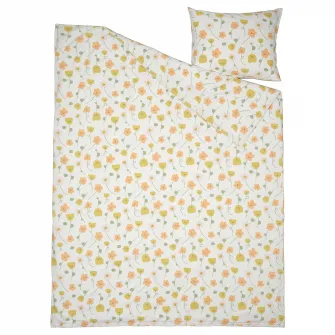 BARNDROM husa pilota+fata perna, multicolor/floral, 150x200/50x60 cm