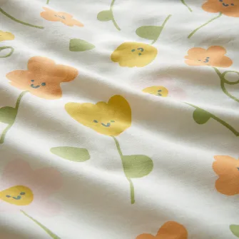 BARNDROM husa pilota+fata perna, multicolor/floral, 150x200/50x60 cm
