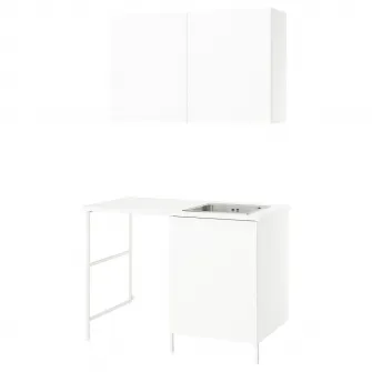 ENHET ansamblu depozitare, alb, 139x63.5x87.5 cm