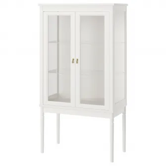 FARJKARL corp cu usa de sticla, alb murdar, 87x45x161 cm