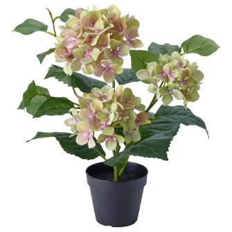 FEJKA planta artificiala, interior/exterior/Hortensia (Hydrangea) alb, 12 cm
