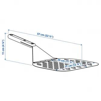 HAVSTULPAN paleta pentru pizza, inox/fag, 57 cm