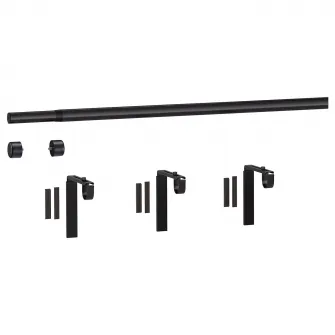 HUGAD combinatie bagheta perdea, cu console perete/tavan/cu capete decorative alb, 120-210 cm