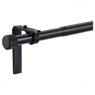 HUGAD combinatie bagheta perdea, cu console perete/tavan/cu capete decorative negru, 120-210 cm