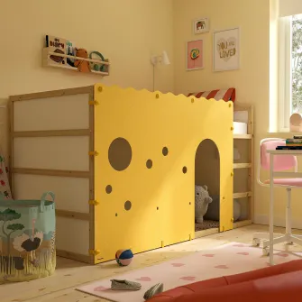 KURA accesoriu pentru pat, galben/gri
