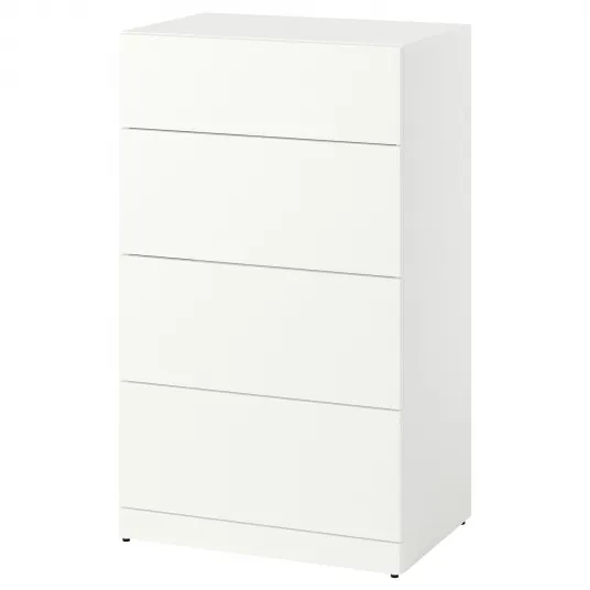 LASTARE Comoda 4 sertare, alb, 60x42x100 cm
