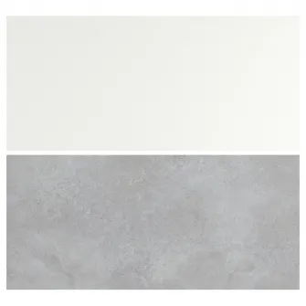 LYSEKIL panou perete, 2 fete gri/aspect beton alb mat, 119.6x55 cm