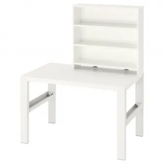 PAHL birou cu spatiu depozitare, inaltime reglabila alb, 96x58 cm