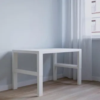 PAHL birou, inaltime reglabila alb, 96x58 cm