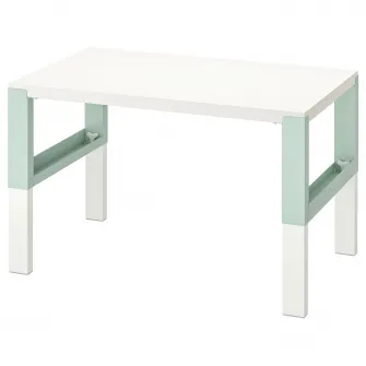 PAHL birou, inaltime reglabila alb/verde deschis, 96x58 cm