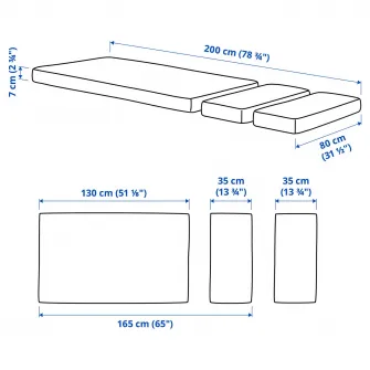 PLUTTEN saltea spuma pat extensibil, 80x200 cm