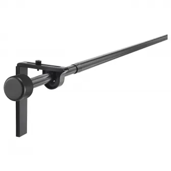 RACKA combinatie bagheta perdea, cu console perete/tavan/cu capete decorative negru, 210-385 cm