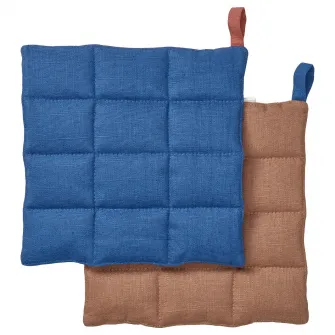 SOLUPPGANG servet termic, albastru/maro, 21x21 cm