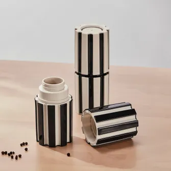 SPJUTLILJA rasnita condimente, set 2buc, negru/bej deschis, 16 cm