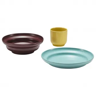 SPJUTLILJA set 3 vase pentru servit, diverse culori