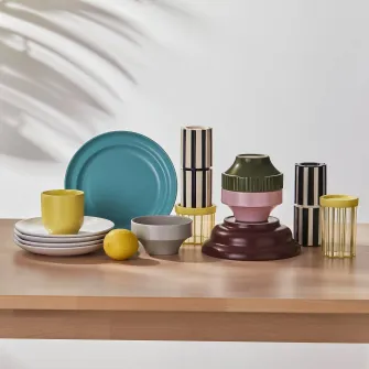 SPJUTLILJA set 3 vase pentru servit, diverse culori